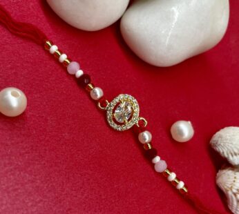 White Stone Designer Rakhi