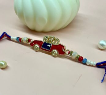 Stylish Car Rakhi with Golden Beads